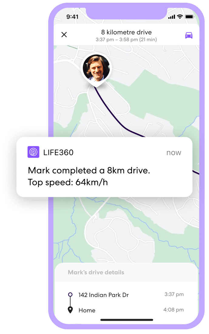 Drive screen with notification