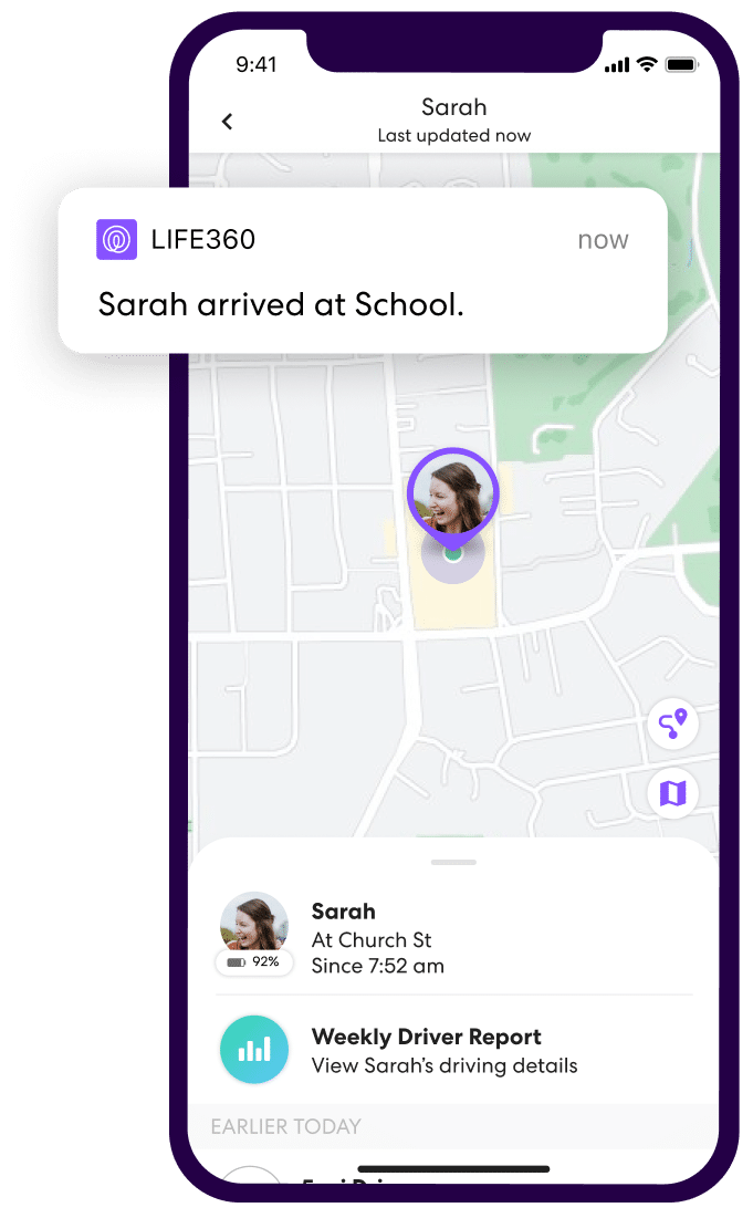 Life360 Place Alert notification on mobile phone