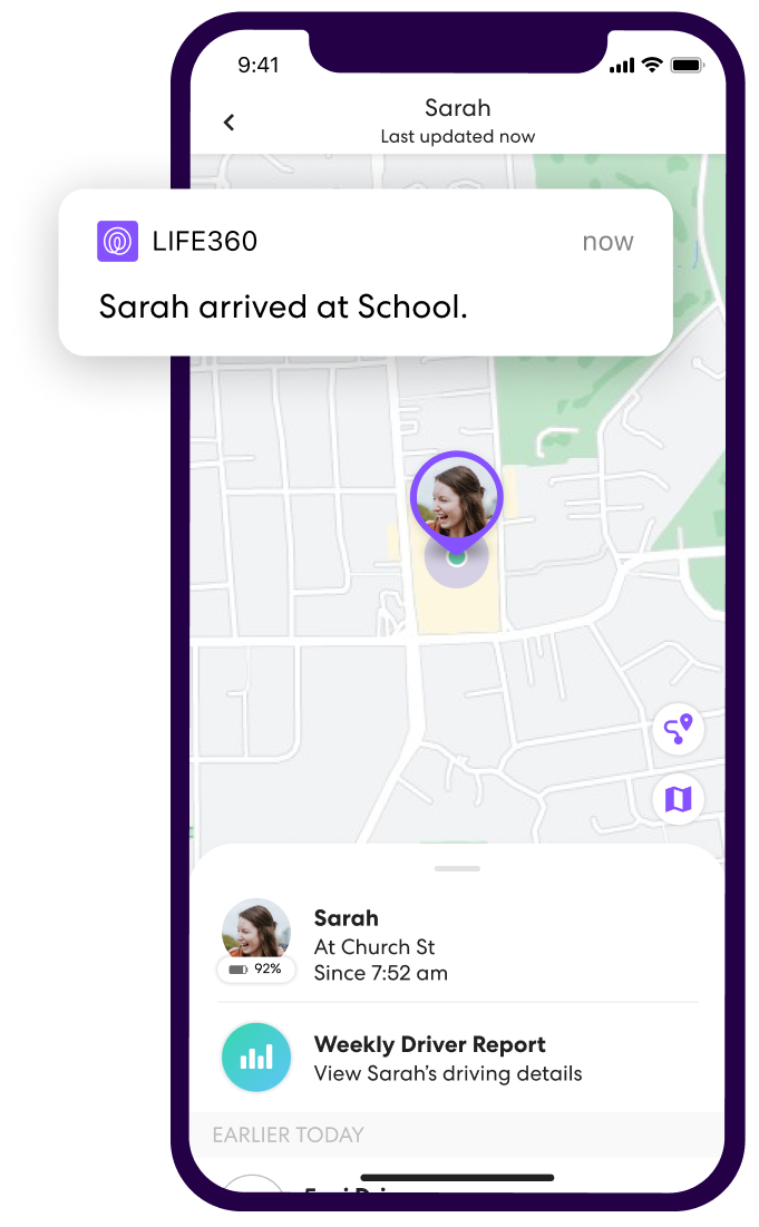 Life360 Place Alert notification on mobile phone